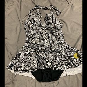 NWT! Rose Marie Reid Halter Swimdress
